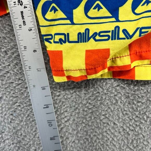 Quiksilver Shorts Men's Medium Orange Yellow Stranger Things Surfer Pizza Logo - Picture 4 of 9